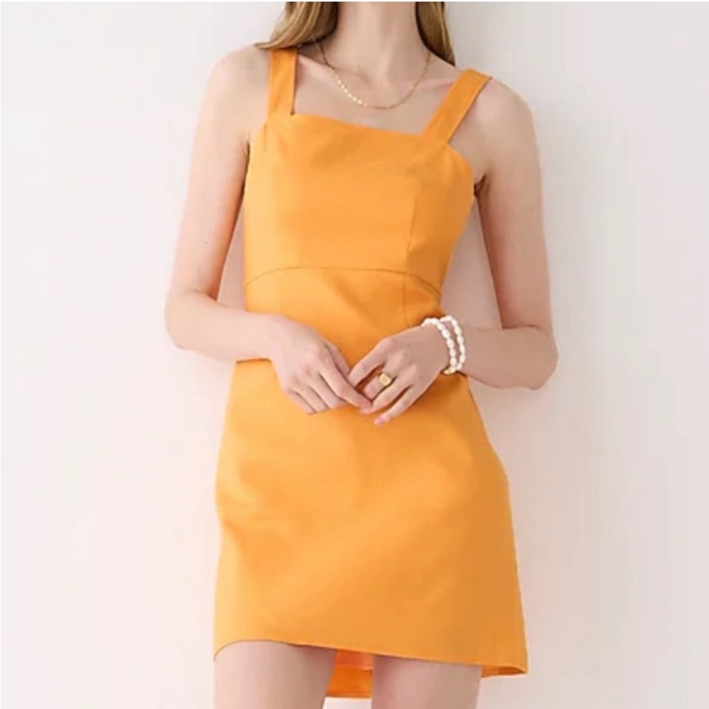 Jcrew Squareneck A-line dress in stretch linen blend sz 6 NWTs